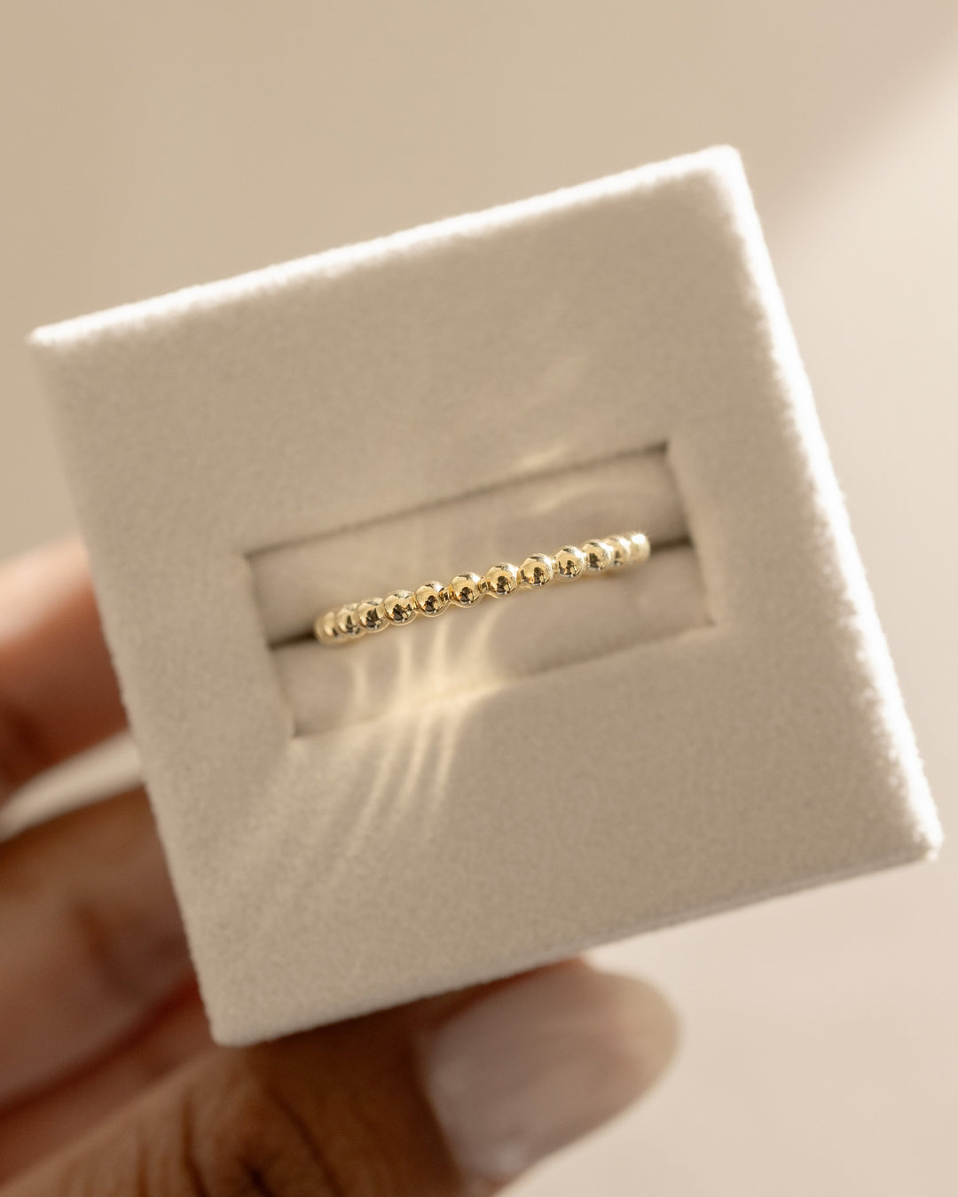 Dotted Solid Gold Wedding Band to Add Texture