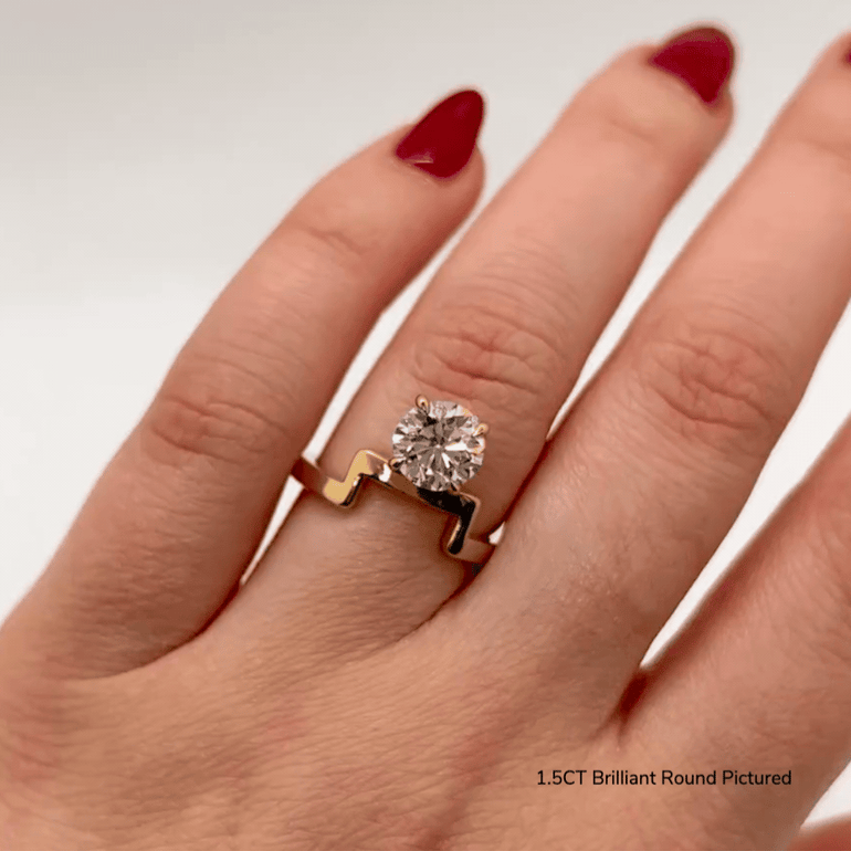 1.50ct Round Cut Diamond Notch Unique Engagement Ring