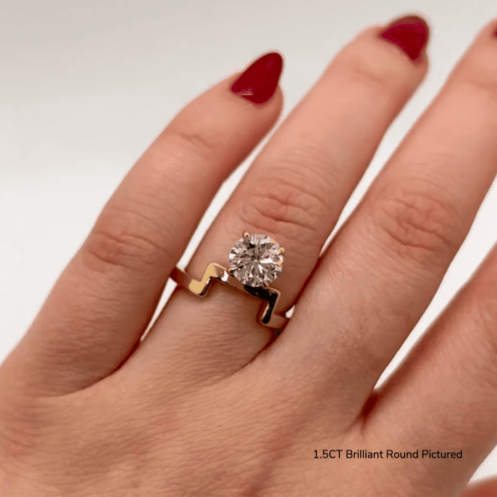 1.50ct Round Cut Diamond Notch Unique Engagement Ring