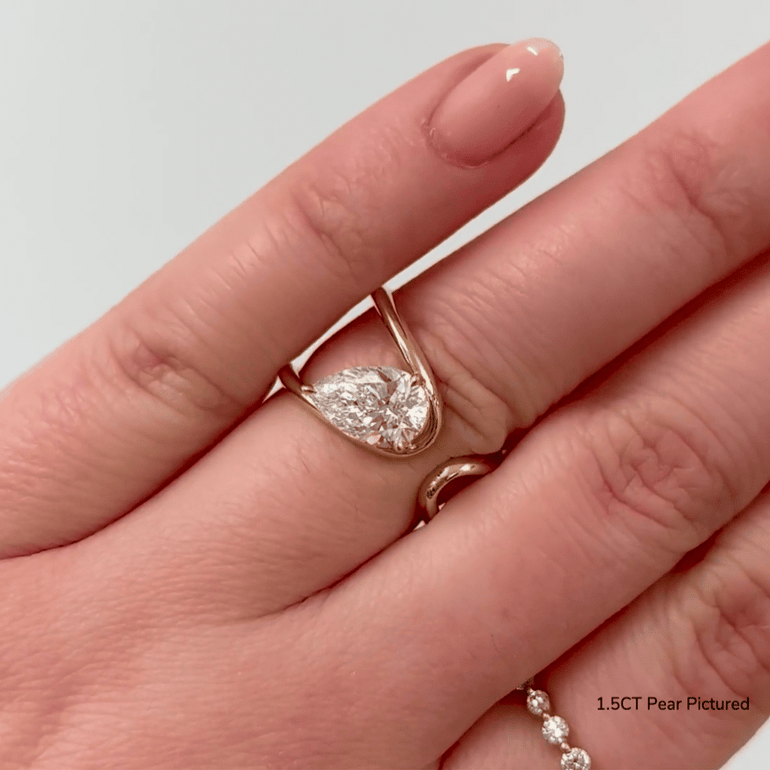 1.50ct Pear Cut Diamond Wrap Unique Engagement Ring