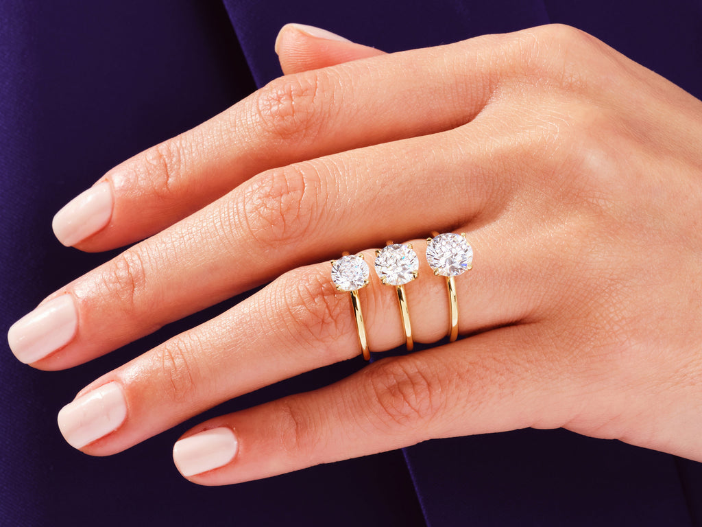 1.0CT Round Lab Grown Diamond Solitaire Engagement Ring For Her