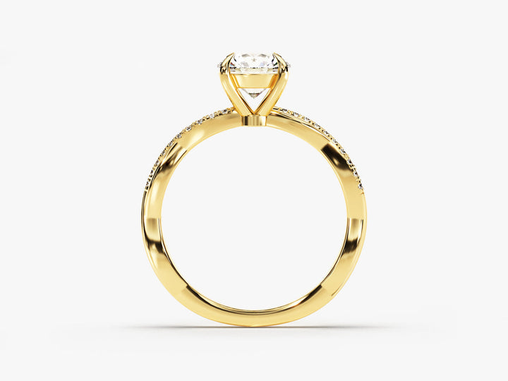 1.0CT Round Cut Twist Lab Grown Diamond Engagement Ring For Her