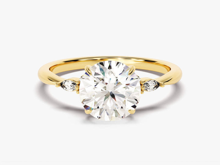 2.0CT Three Stone Round Lab Grown Diamond Engagement Ring For Women