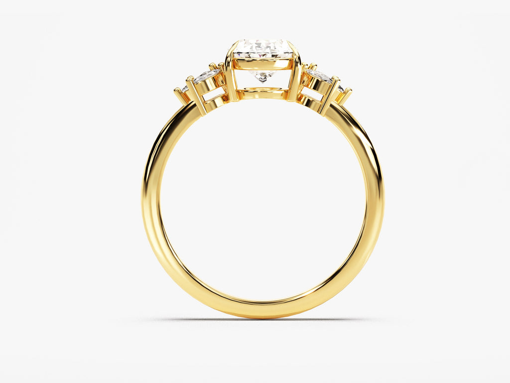 1.50CT Oval Cut Cluster Diamond Lab Grown Engagement Ring For Her