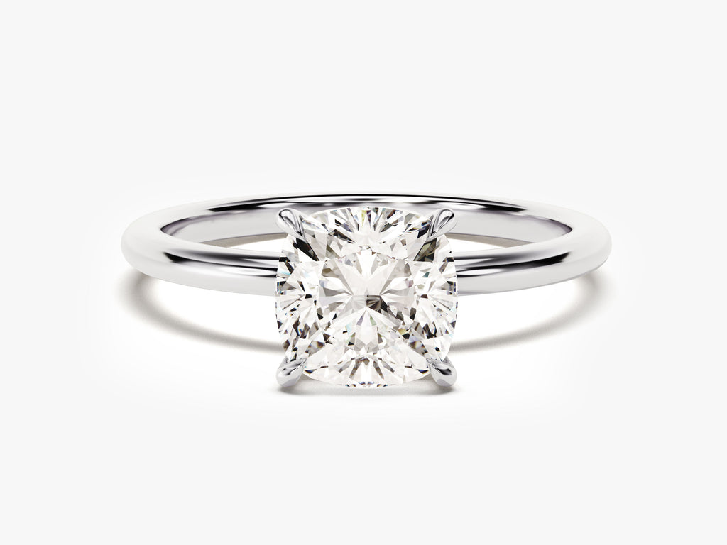 2.0CT Cushion Lab Grown Diamond Solitaire Engagement Ring For Her
