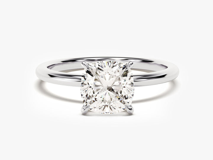 2.0CT Cushion Lab Grown Diamond Solitaire Engagement Ring For Her