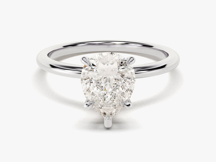 2.0CT Pear Cut Solitaire Lab Grown Diamond Engagement Ring For Her