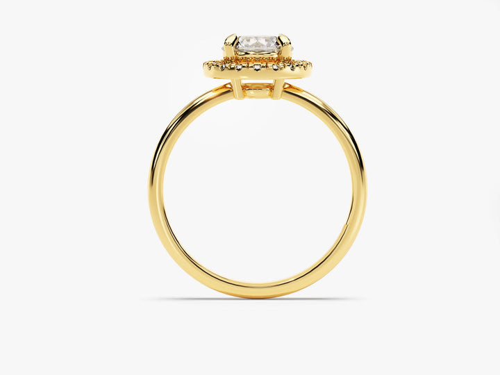 1.0CT Round Halo Lab Grown Diamond Engagement Ring For Her