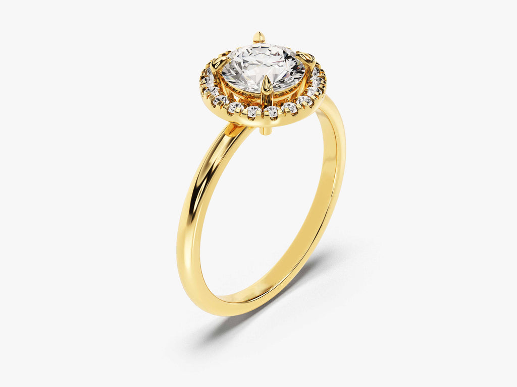 1.0CT Round Halo Lab Grown Diamond Engagement Ring For Her
