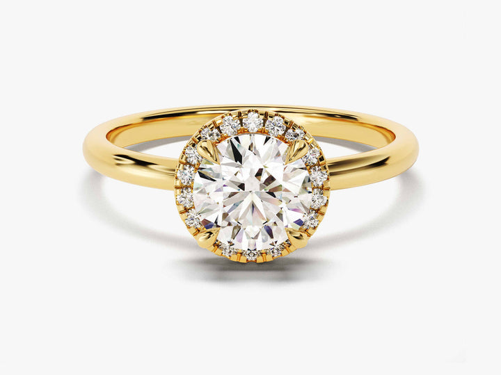 1.0CT Round Halo Lab Grown Diamond Engagement Ring For Her