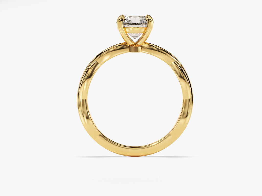 1.0CT Round Lab Grown Diamond Twisted Engagement Ring For Her