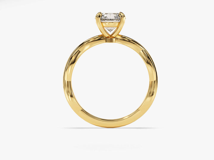 1.0CT Round Lab Grown Diamond Twisted Engagement Ring For Her