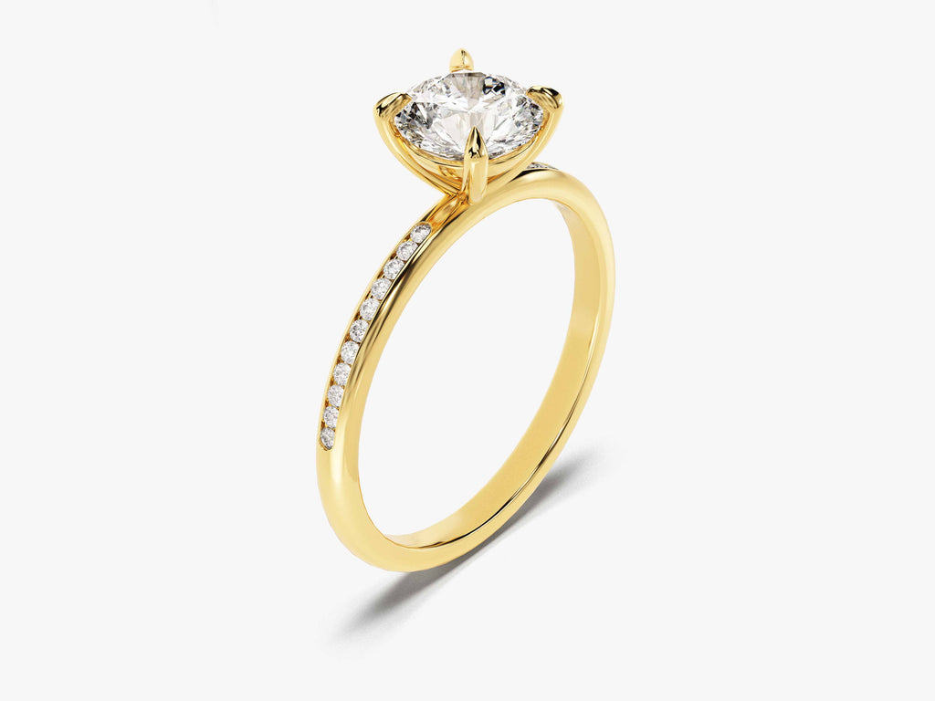 1.0CT Round Lab Grown Diamond Channel Engagement Ring For Women