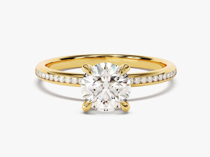 1.0CT Round Lab Grown Diamond Channel Engagement Ring For Women