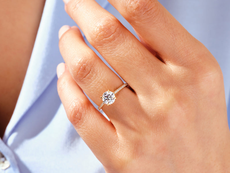 1.0CT Channel Round Lab Grown Diamond Engagement Ring For Women Anniversary Gift