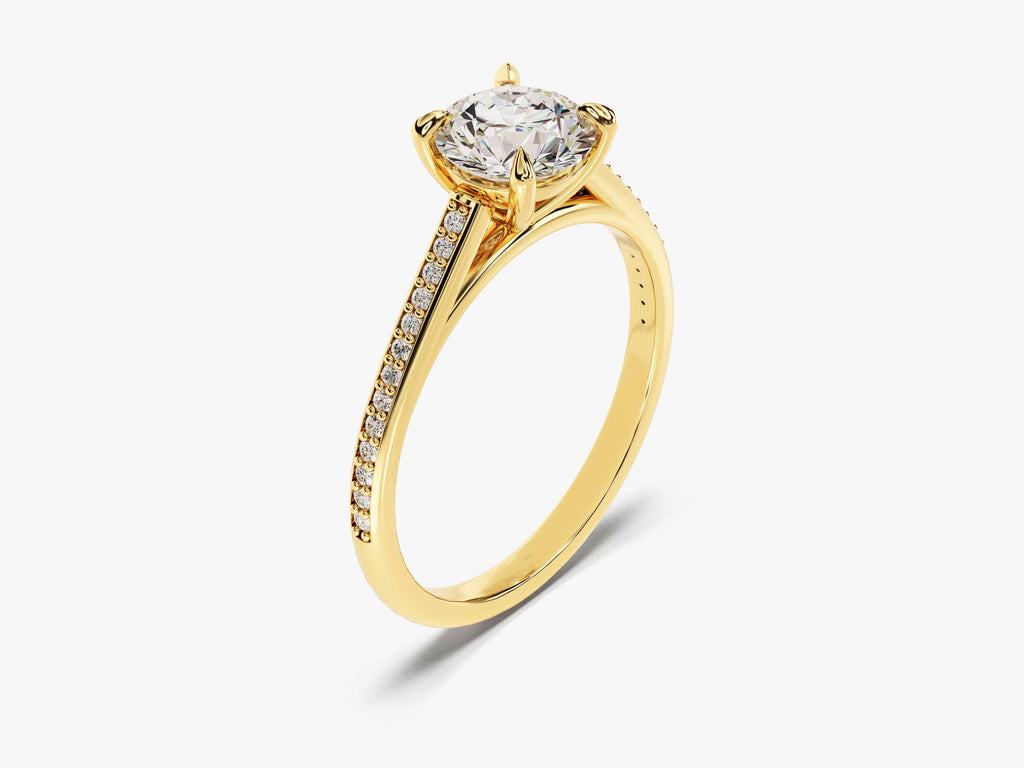 1.0CT Channel Round Lab Grown Diamond Engagement Ring For Women Anniversary Gift