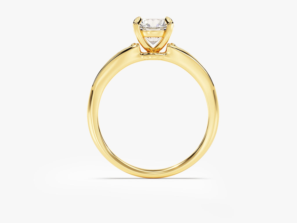 1.0CT Round Cut Pave Crown Lab Grown Diamond Engagement Ring For Her