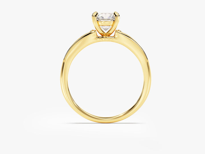 1.0CT Round Cut Pave Crown Lab Grown Diamond Engagement Ring For Her