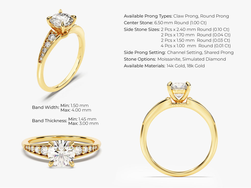 1.0CT Round Cut Pave Crown Lab Grown Diamond Engagement Ring For Her