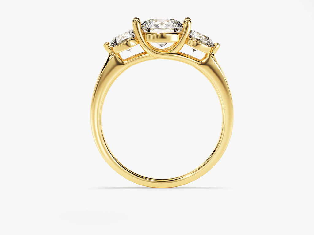 1.50CT Round Lab Grown 3 Stone Diamond Engagement Ring For Her