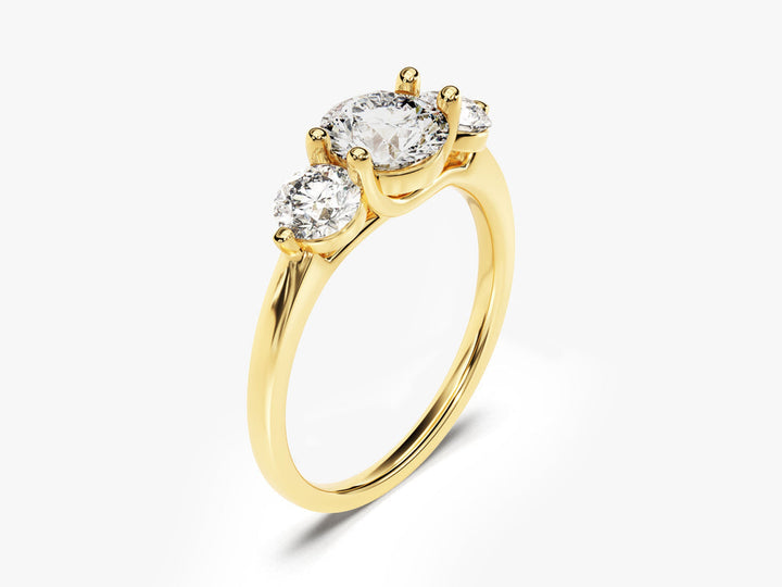 1.50CT Round Lab Grown 3 Stone Diamond Engagement Ring For Her