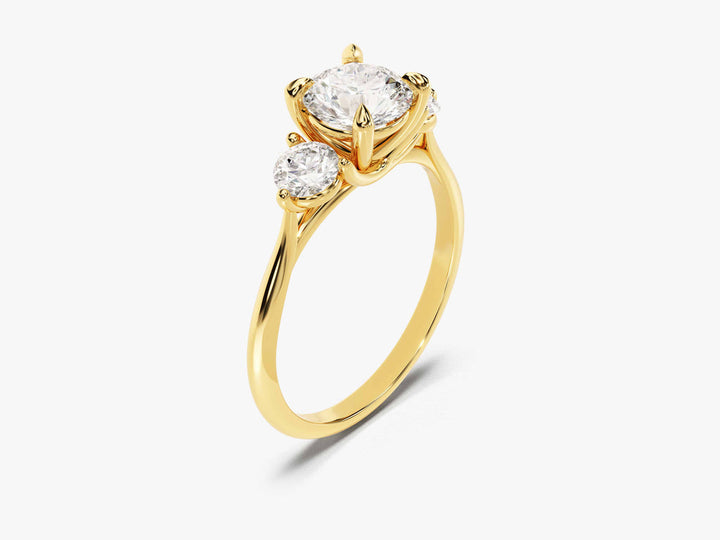 1.50CT Round Cut 3 Stone Lab Grown Diamond Engagement Ring For Her