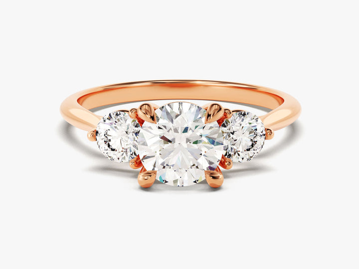 1.50CT Round Cut 3 Stone Lab Grown Diamond Engagement Ring For Her
