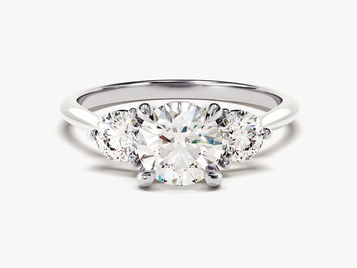 1.50CT Round Cut 3 Stone Lab Grown Diamond Engagement Ring For Her
