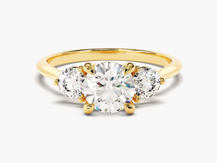 1.50CT Round Cut 3 Stone Lab Grown Diamond Engagement Ring For Her