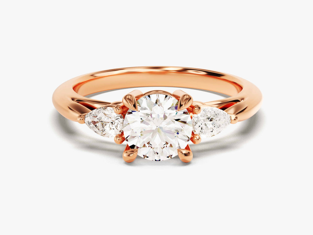 2.0CT Round Cut 3 Stone Lab Grown Diamond Engagement Ring Anniversary Gift