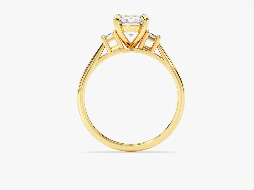 1.50CT Round Cut 3 Stone Lab Grown Diamond Engagement Ring Minimalist Wedding Ring