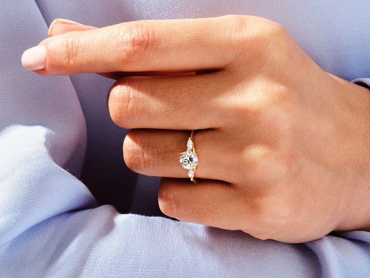 1.50CT Round Cut 3 Stone Lab Grown Diamond Engagement Ring Proposal Ring