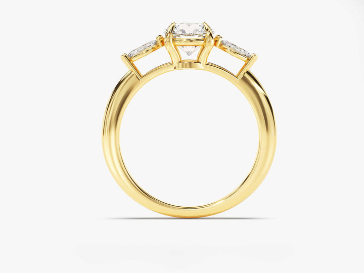 1.50CT Round Cut 3 Stone Lab Grown Diamond Engagement Ring Proposal Ring