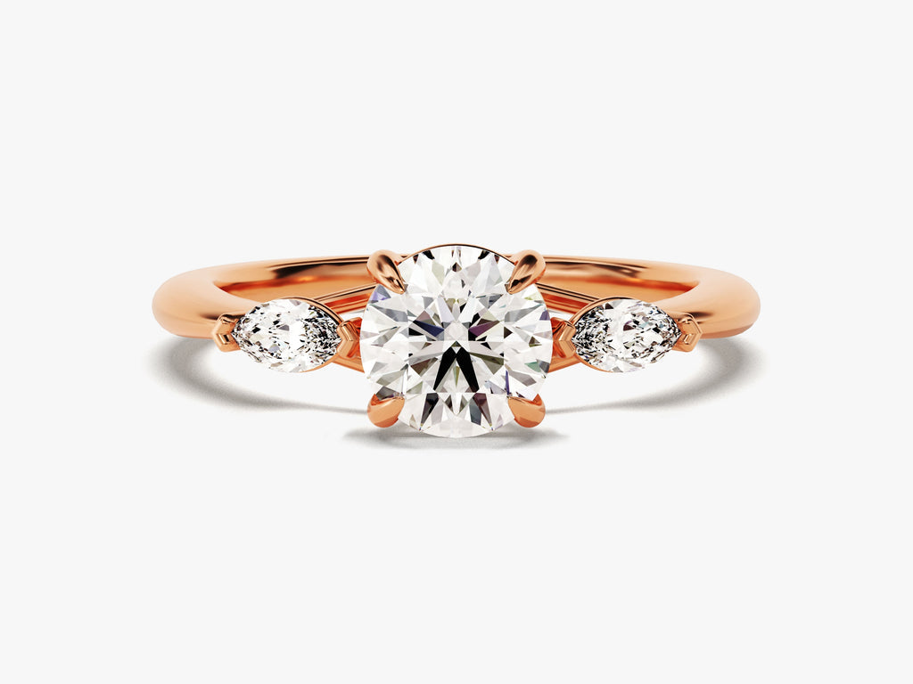 1.50CT Round Cut 3 Stone Lab Grown Diamond Engagement Ring Proposal Ring