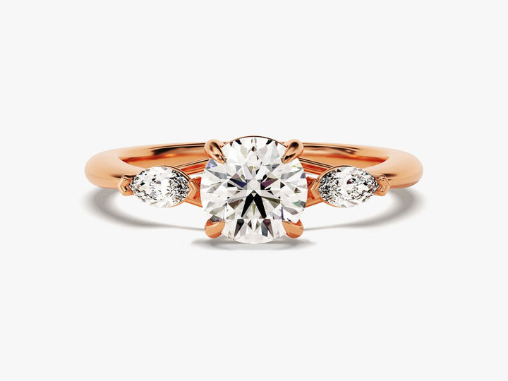 1.50CT Round Cut 3 Stone Lab Grown Diamond Engagement Ring Proposal Ring