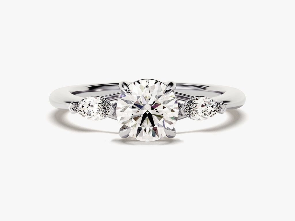 1.50CT Round Cut 3 Stone Lab Grown Diamond Engagement Ring Proposal Ring