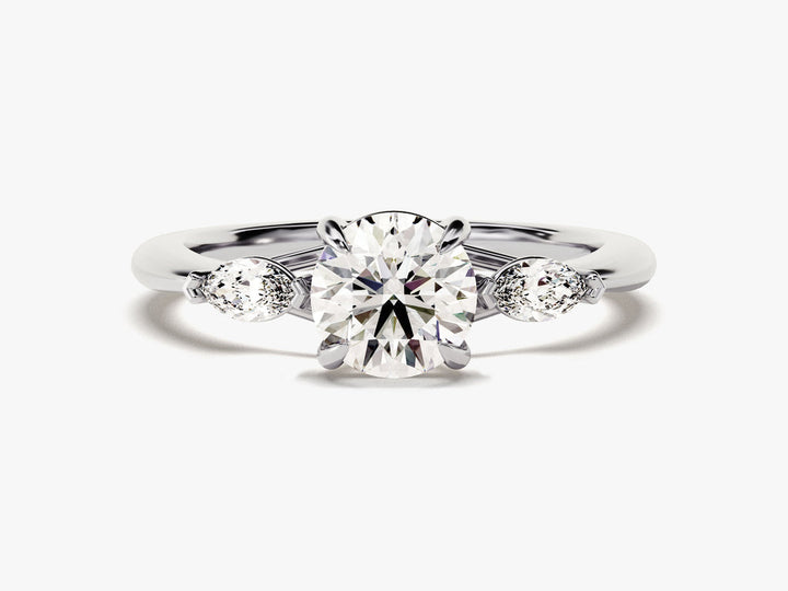 1.50CT Round Cut 3 Stone Lab Grown Diamond Engagement Ring Proposal Ring