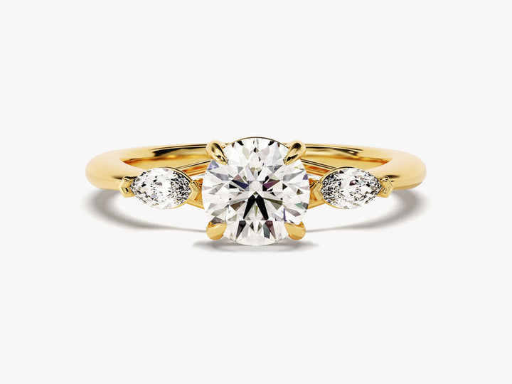 1.50CT Round Cut 3 Stone Lab Grown Diamond Engagement Ring Proposal Ring