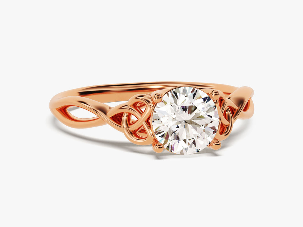 1.0CT Round Cut Art Deco Lab Grown Diamond Engagement Ring For Women