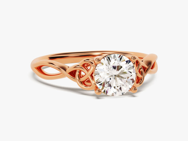 1.0CT Round Cut Art Deco Lab Grown Diamond Engagement Ring For Women
