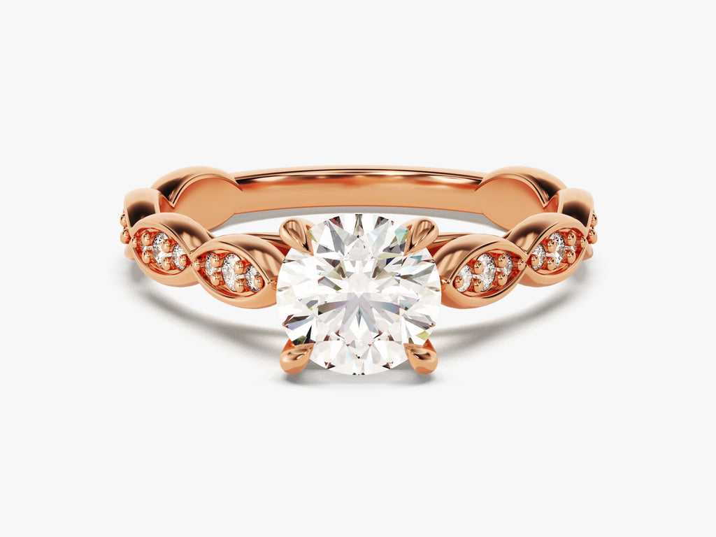 1.0CT Round Cut Vintage Lab Grown Diamond Engagement Ring For Her