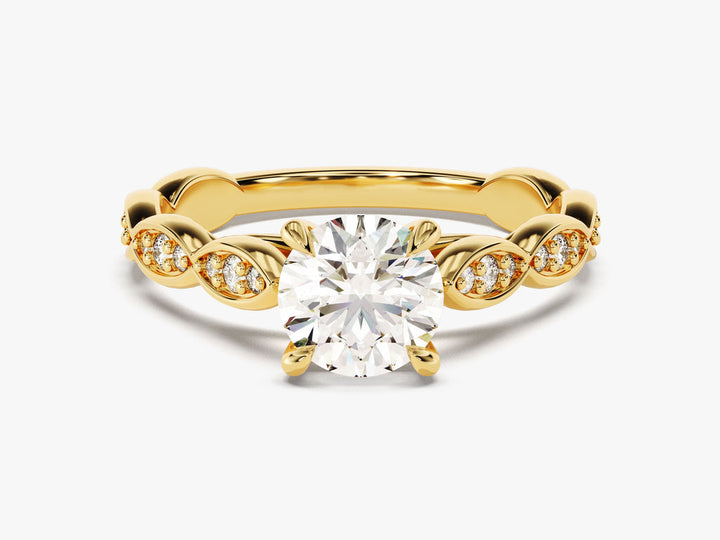 1.0CT Round Cut Vintage Lab Grown Diamond Engagement Ring For Her