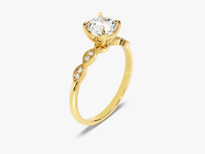 1.0CT Round Cut Vintage Lab Grown Diamond Engagement Ring For Her