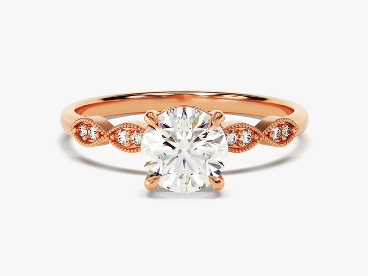 1.0CT Round Cut Vintage Lab Grown Diamond Engagement Ring For Her