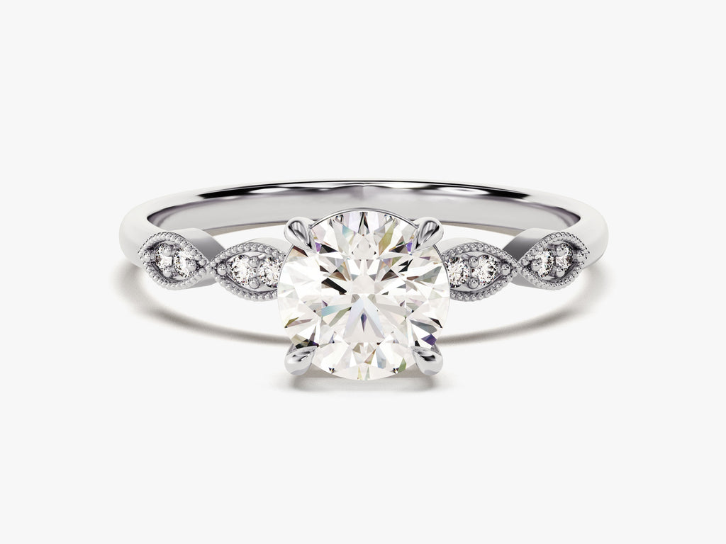 1.0CT Round Cut Vintage Lab Grown Diamond Engagement Ring For Her