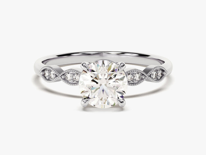 1.0CT Round Cut Vintage Lab Grown Diamond Engagement Ring For Her