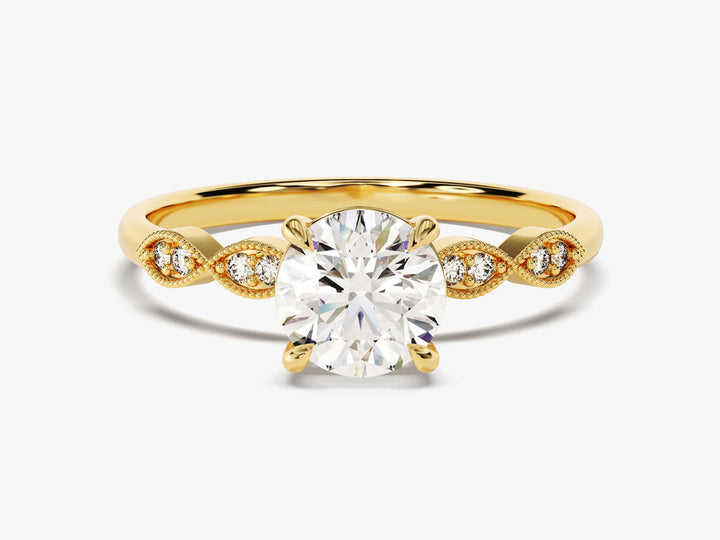 1.0CT Round Cut Vintage Lab Grown Diamond Engagement Ring For Her