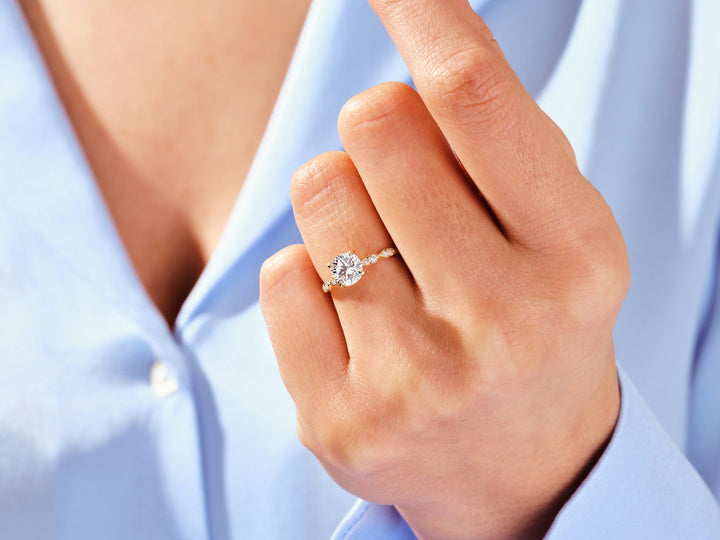 1.0CT Round Cut Vintage Lab Grown Diamond Engagement Ring For Her