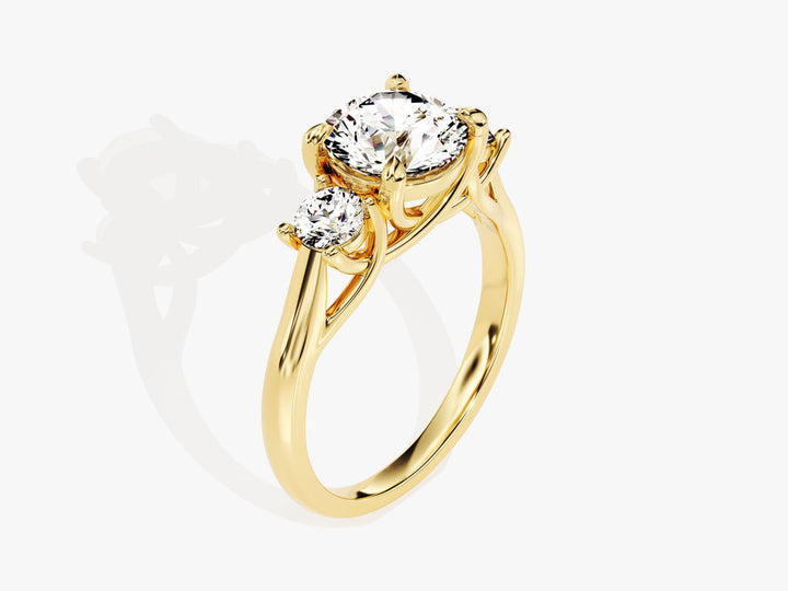 2.50CT Round Lab Grown Diamond 3 Stone Engagement Ring Trilogy Engagement Ring