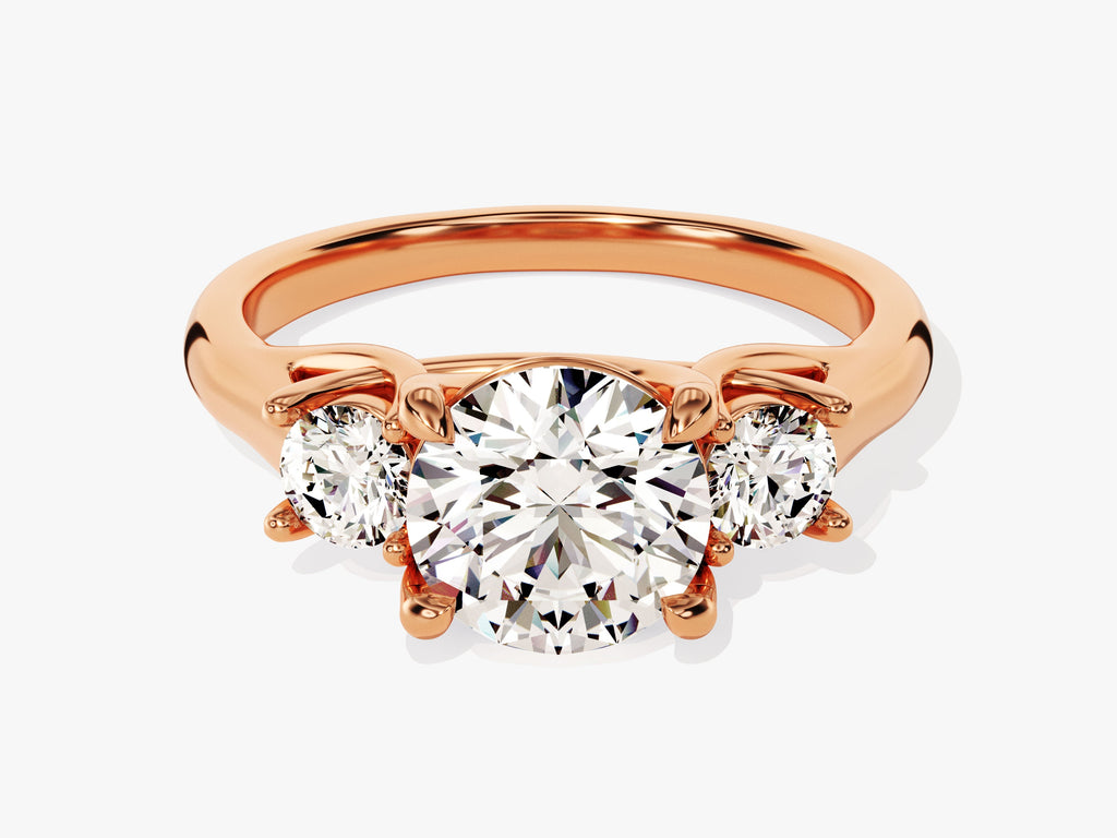 2.50CT Round Lab Grown Diamond 3 Stone Engagement Ring Trilogy Engagement Ring